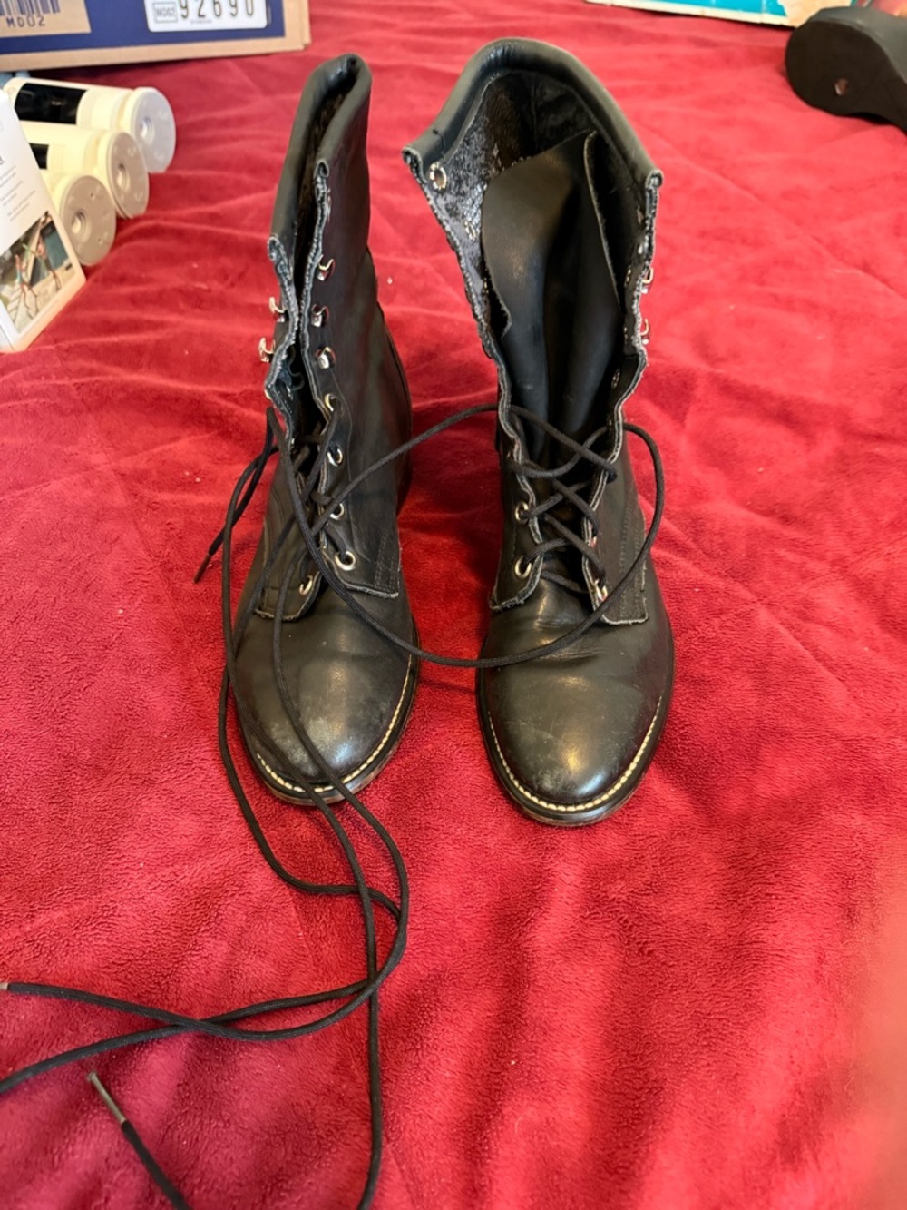 Laredo Women’s Black Lace-Up Combat Boots